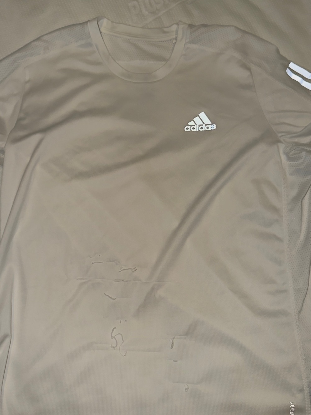 adidas Men’s Light Beige Short-Sleeve Athletic Tee